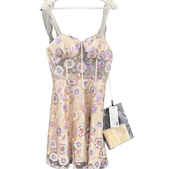 NWT $215 COYA Collection Juniors Multi-colored Sequin Dress - Picture 10 of 13